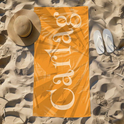 Bright name towel for beach or travel
