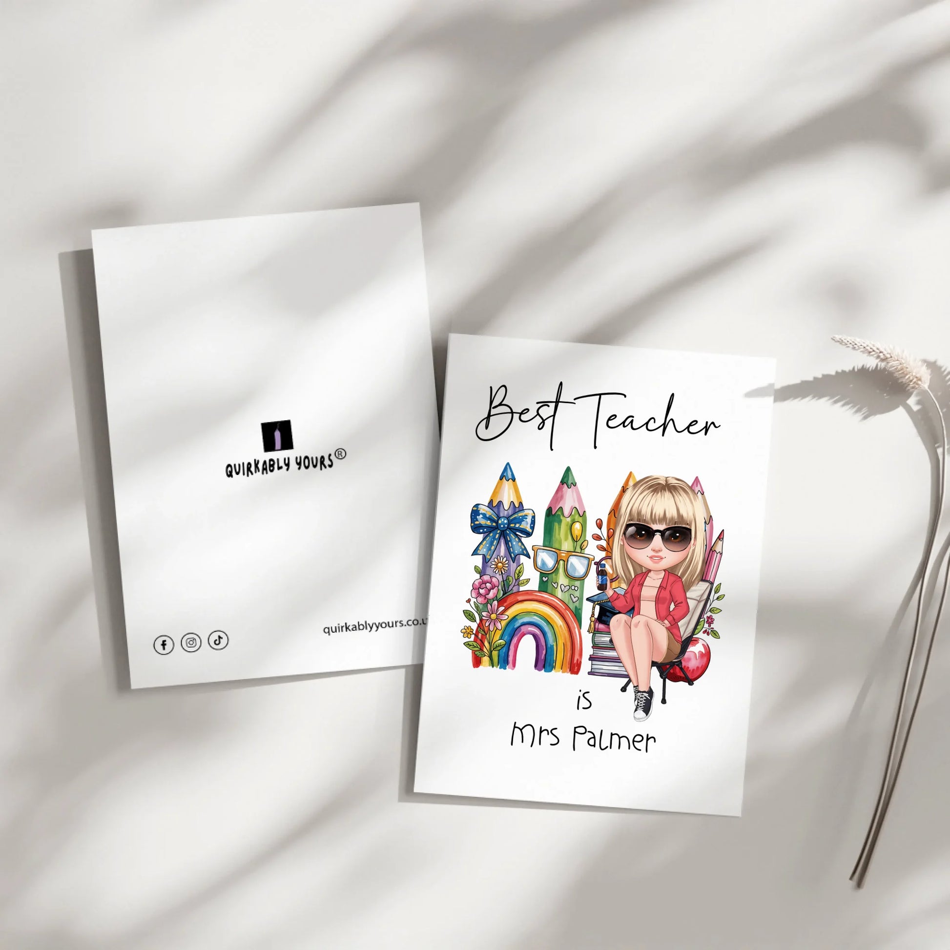Custom end of school year card for teachers and TAs