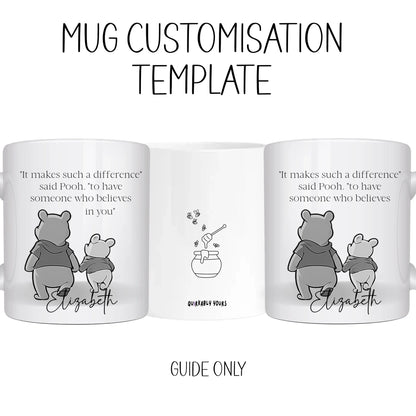 Mug Customisation template teacher-gift-pooh-mug