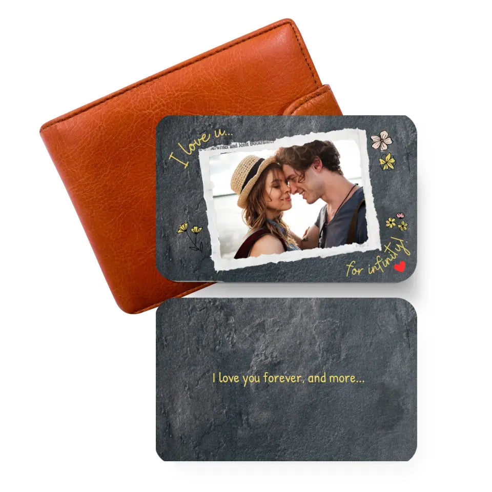 personalised photo wallet meassage card i love you