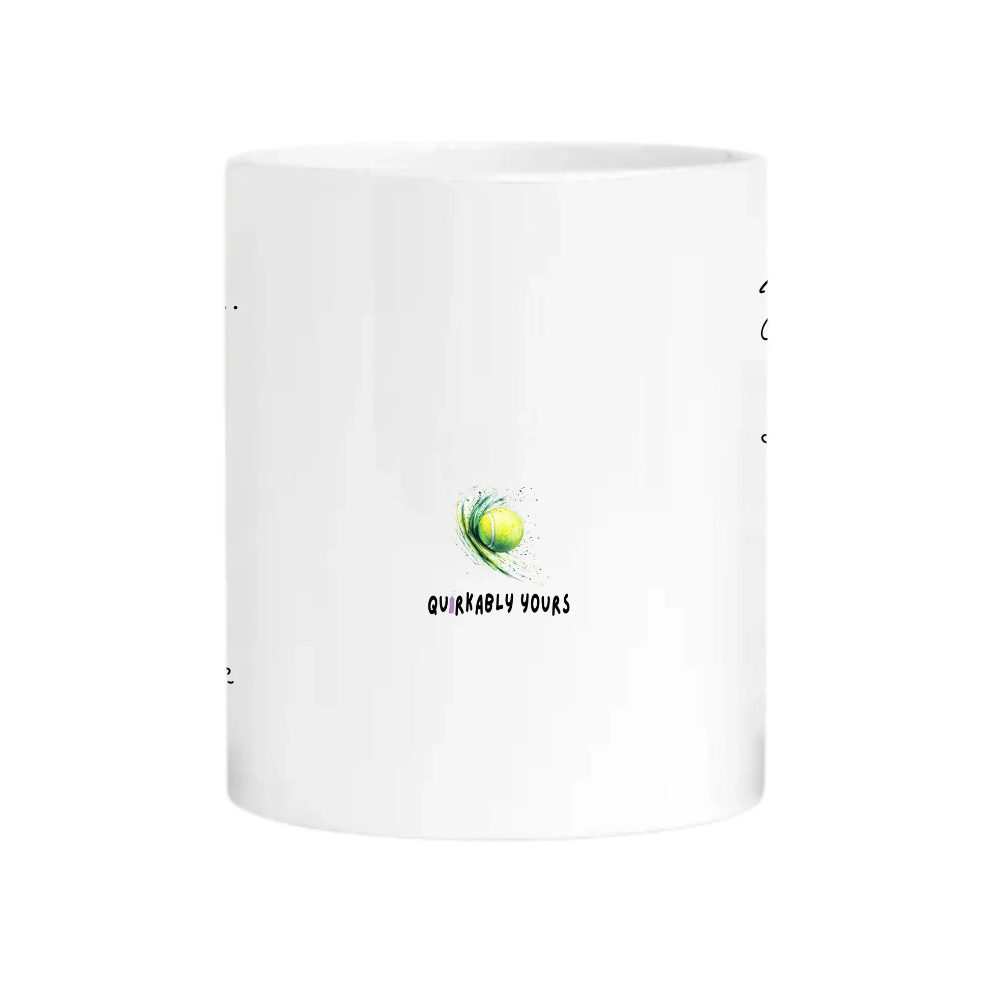 custom mug with tennis rackets and balls