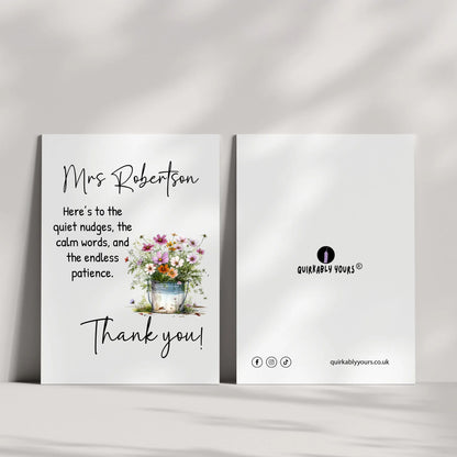 quiet nudges teacher appreciation card