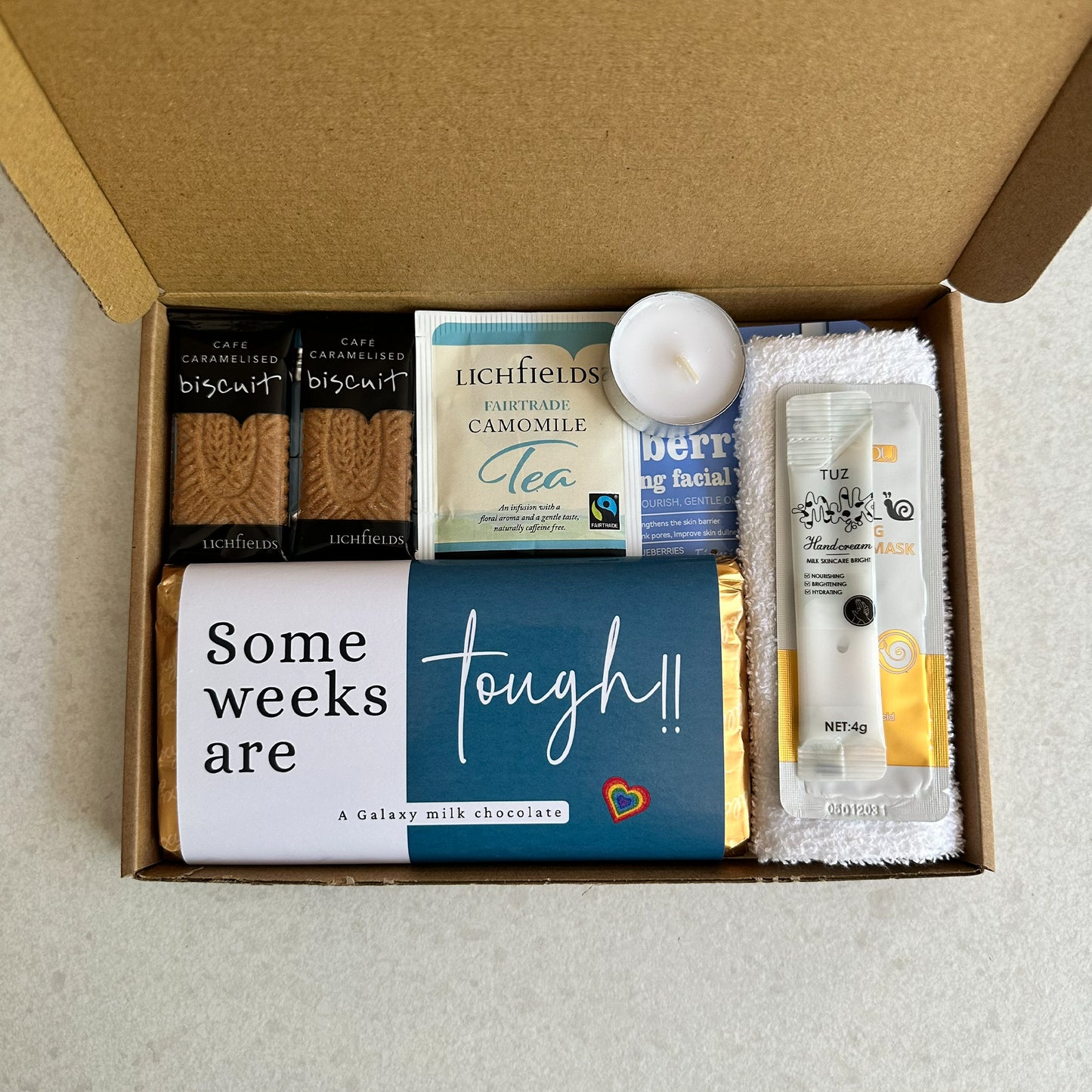 Thinking of you comfort gift set UK for stress relief and reassurance
