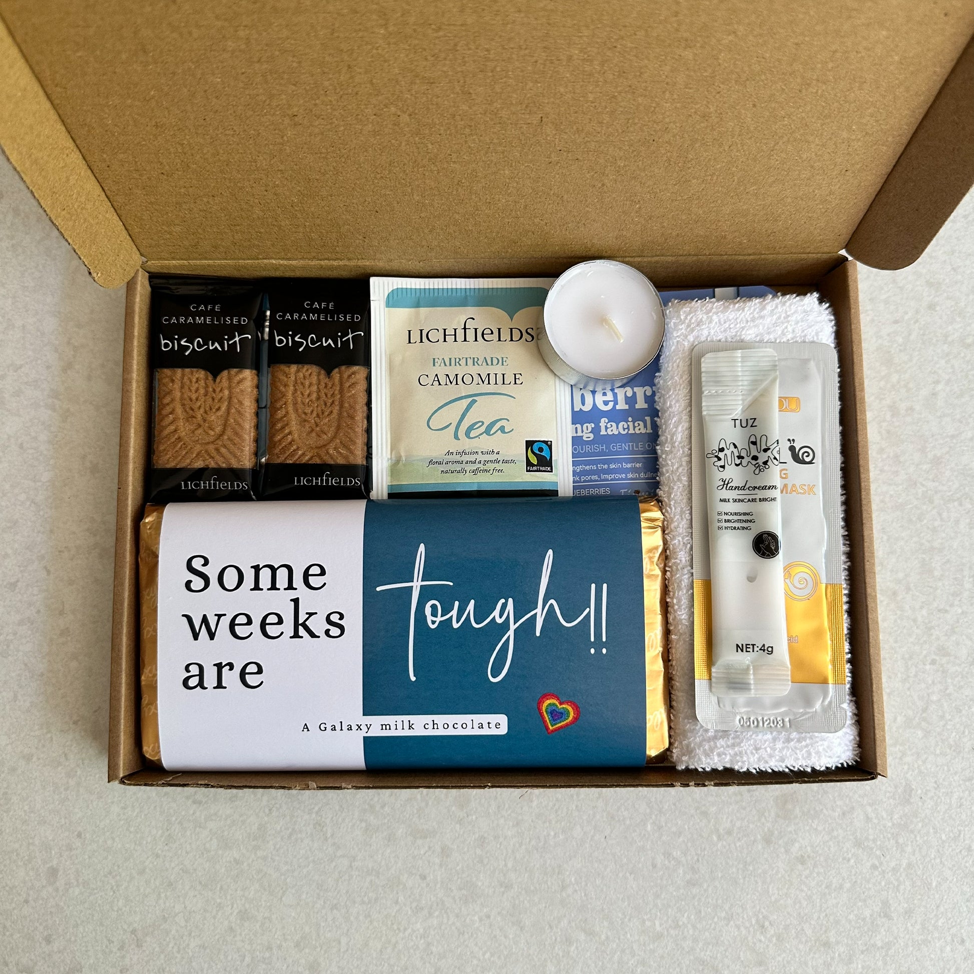 Thinking of you comfort gift set UK for stress relief and reassurance