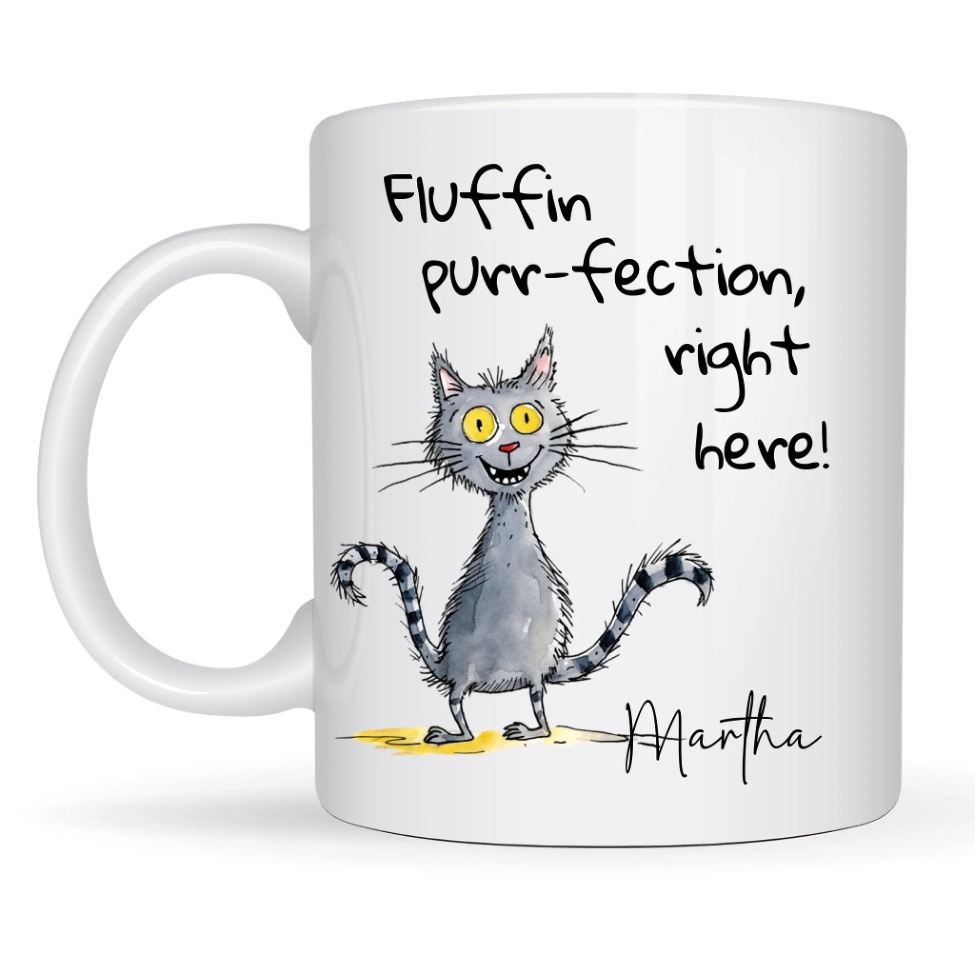 fluffin perfection Funny cat-themed mug 