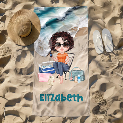 Personalised summer towel for women