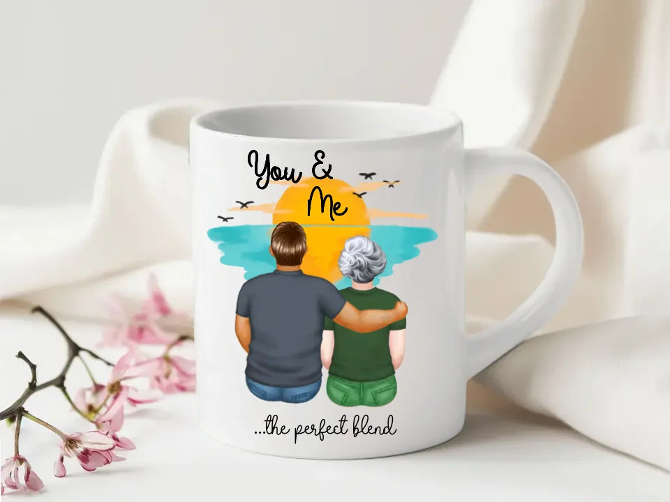 You and Me mug with clothing and hair choices