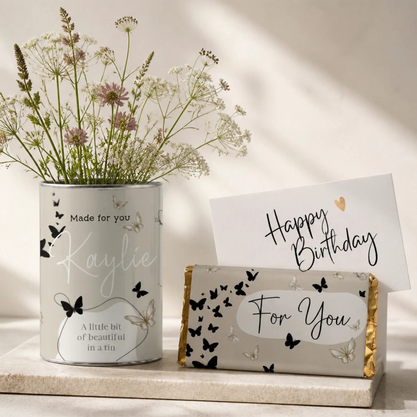 Personalised grow tin - Unique gift for daughter with personalised butterfly design