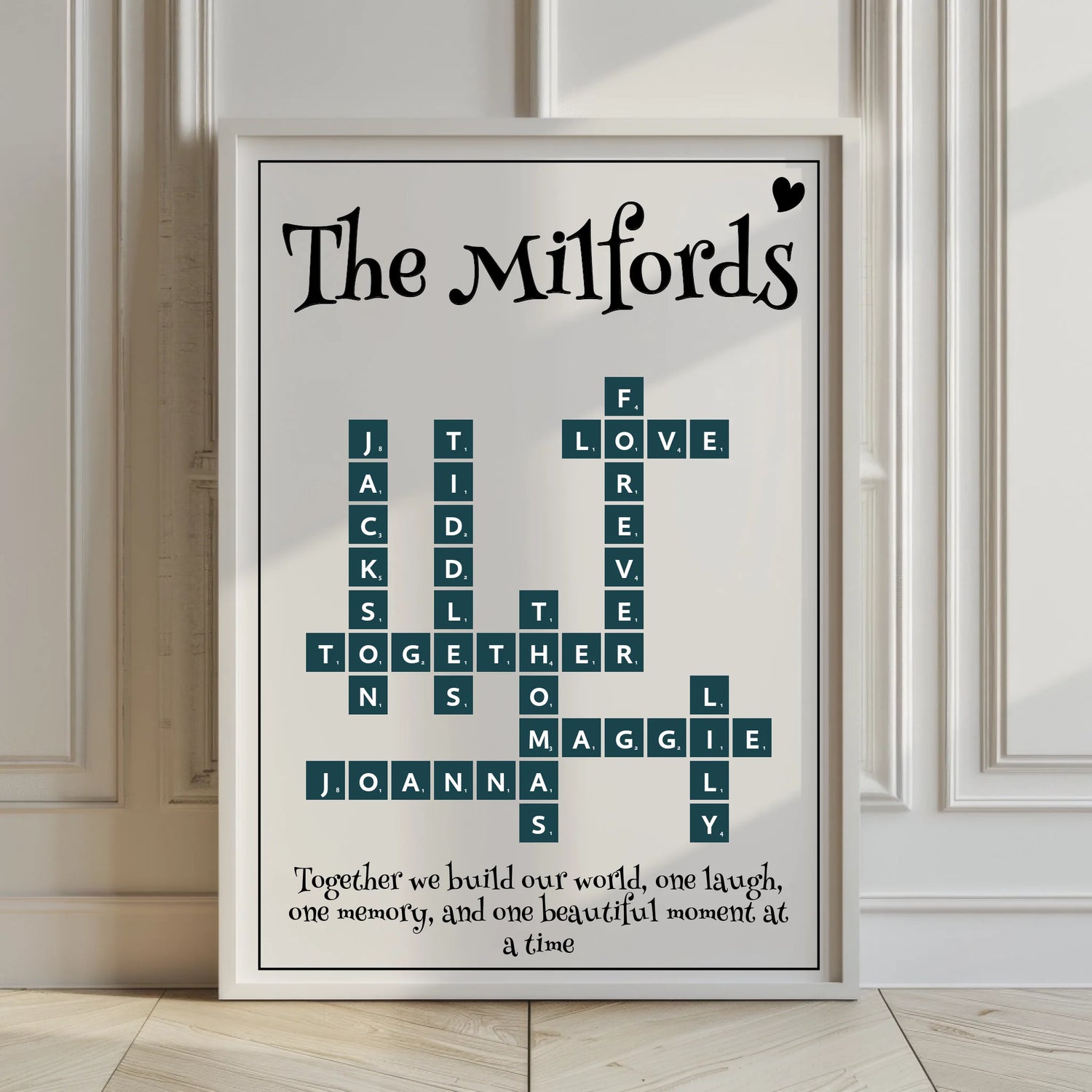 personalised scrabble family print