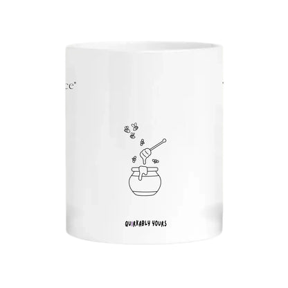 Custom mug for friend or mentor with bees and honey jar