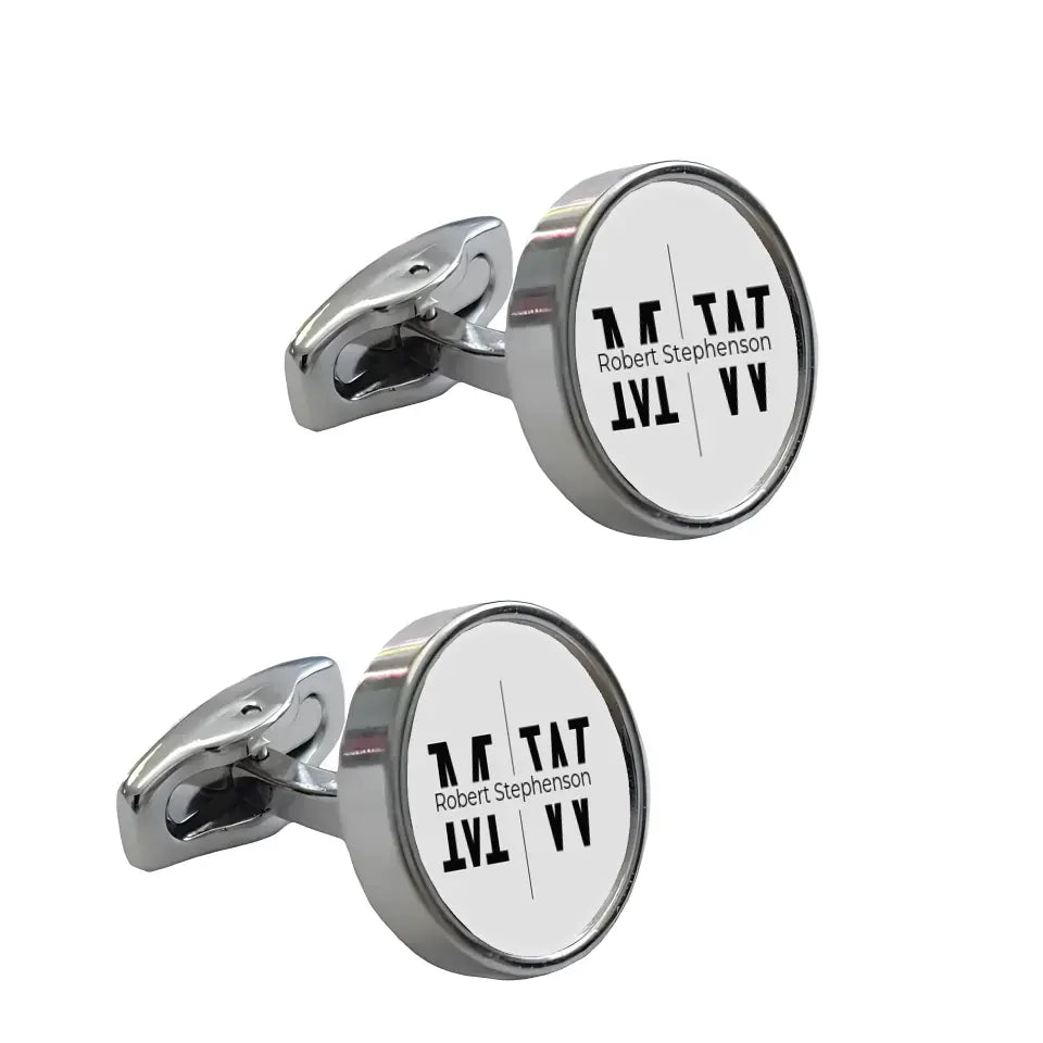 ustom initials cufflinks with elegant name display silver