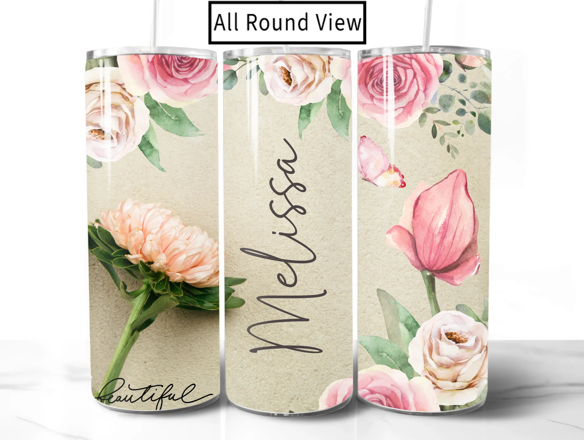 floral insulated travel cup