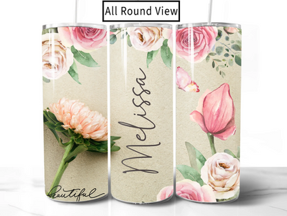 floral insulated travel cup