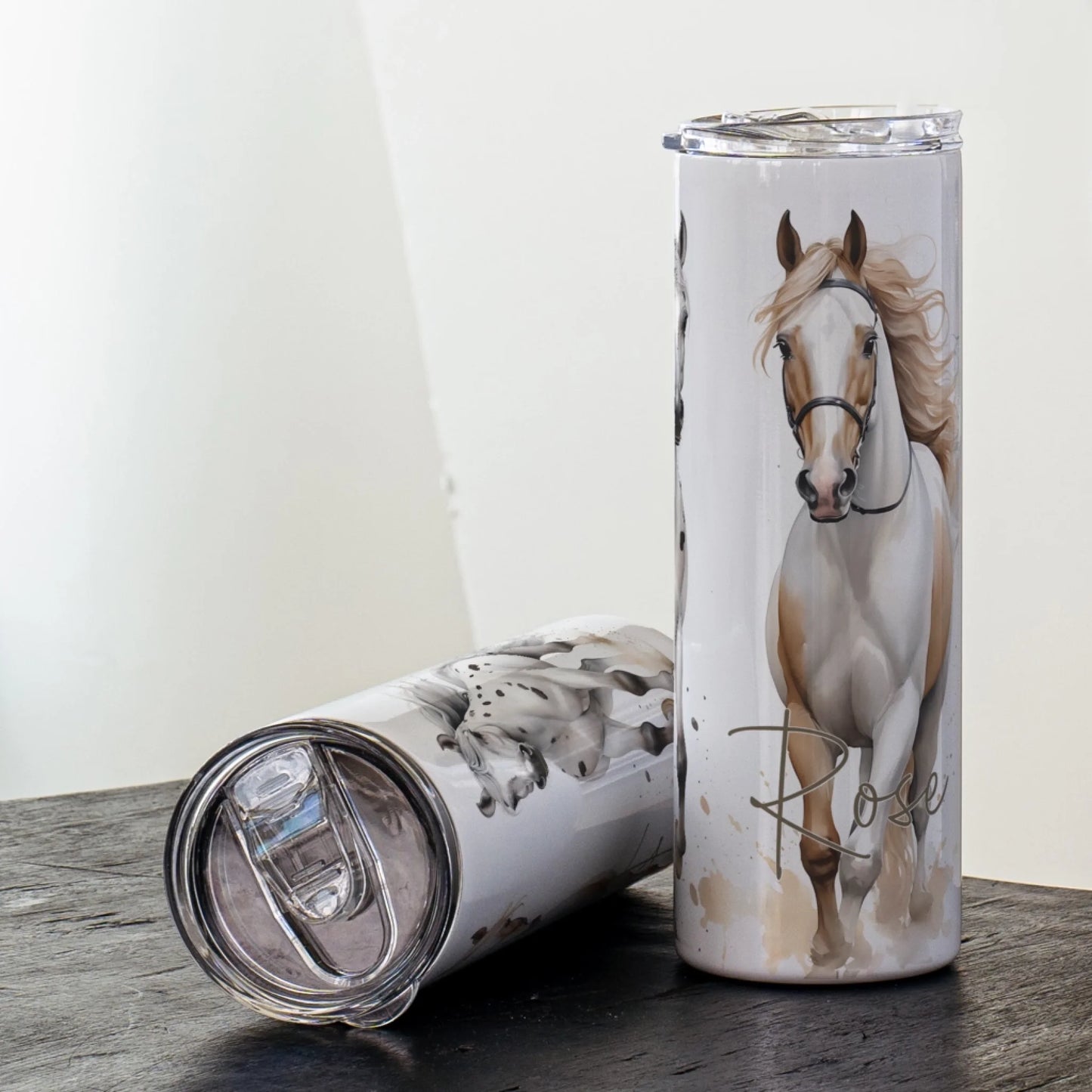 Watercolour horse mug with name – ideal equestrian gift