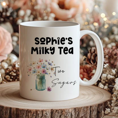 Pretty custom mug for colleagues