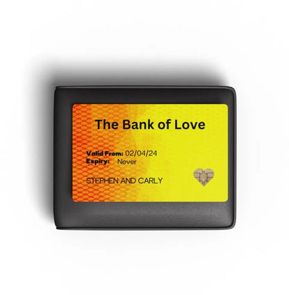 yellow and own bank of love love card message personlised