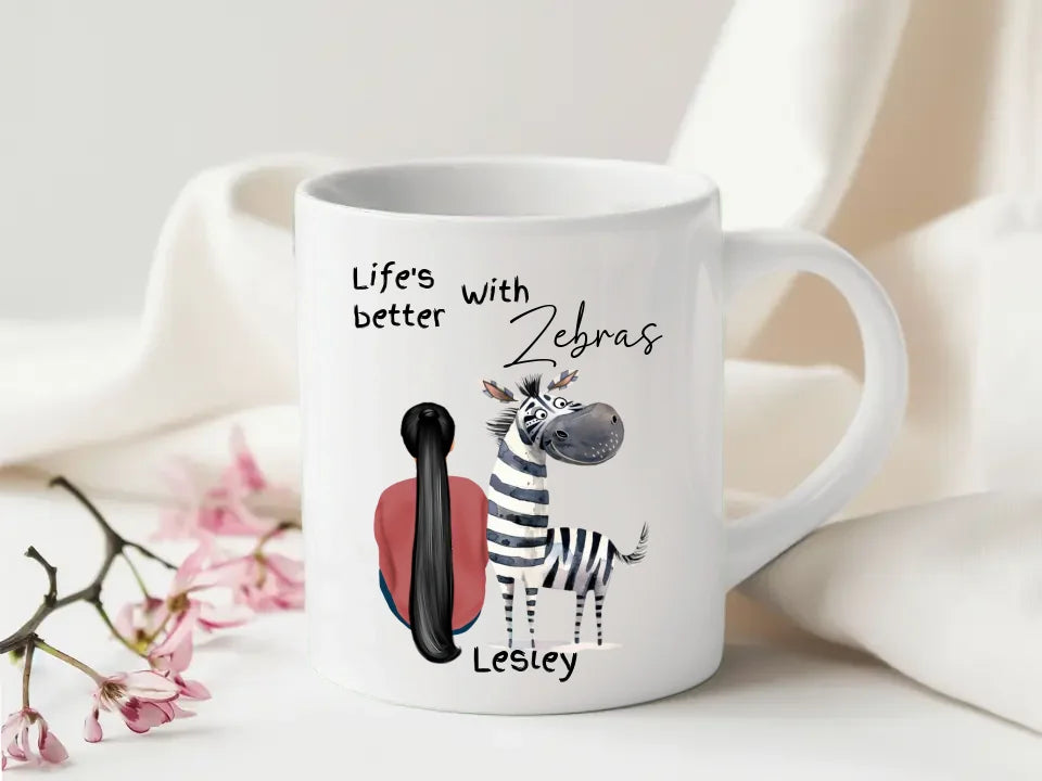 Life’s better with zebras mug